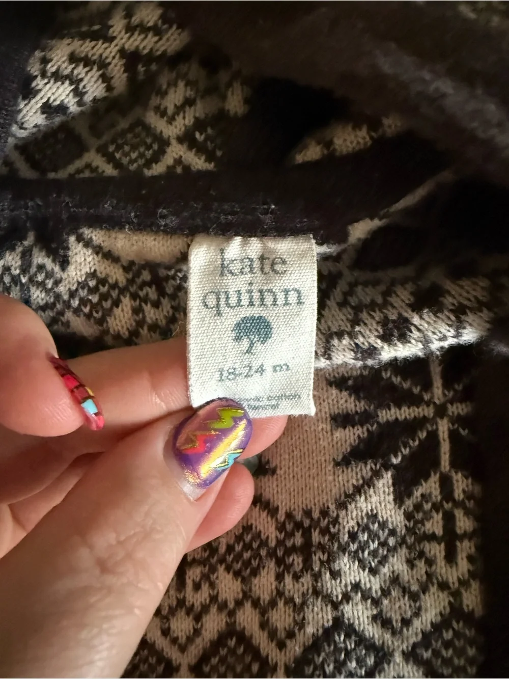 kate quinn Black & White Fair Isle Hooded One Piece